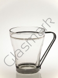 Komplet 6 szklanek z uchwytem metalowym 2 PASKI 220 ml