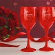 2 Kieliszki do wina Czerwone GRAWER 300ml PREZENT ŚLUB ROCZNICA WALENTYNKI - 3