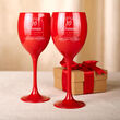 2 Kieliszki do wina Czerwone GRAWER 300ml PREZENT ŚLUB ROCZNICA WALENTYNKI - 6