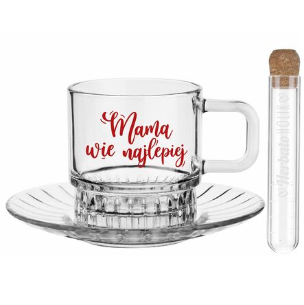 PREZENT NA DZIEŃ MATKI dla Mamy Filiżanka ze spodkiem 240ml +Zaparzacz