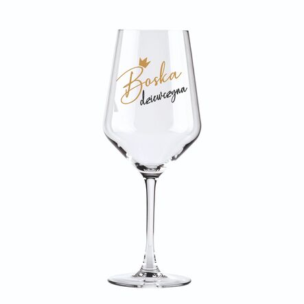 Duży Kieliszek do Wina 580ml Prezent dla Niej Boska Dziewczyna kobieta