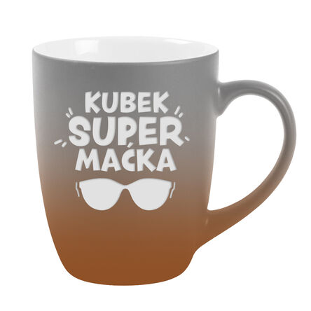DUŻY KUBEK SZARY BRĄZ matowy OMBRE Twoje imię tekst NA PREZENT GRAWER