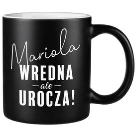 DUŻY KUBEK CZARNY matowy NOWE PROJEKTY Twoje imię  tekst NA PREZENT GRAWER