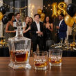 Zestaw do Whisky Karafka 850ml 2 Szklanki Grawer Prezent na 18 Urodziny - 3