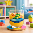 Szklanka dla dzieci 300ml do soku wody Dinozaur Kosmos Szkło planety DINO - 5