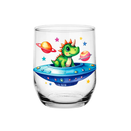 Szklanka dla dzieci 300ml do soku wody Dinozaur Kosmos Szkło planety DINO