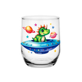 Szklanka dla dzieci 300ml do soku wody Dinozaur Kosmos Szkło planety DINO