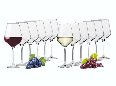 zestaw Kieliszki do wina czerwonego i białego 6 szt + 6 szt