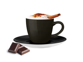 Filiżanka ceramiczna ze spodkiem Bruno 230ml Czarna KPL