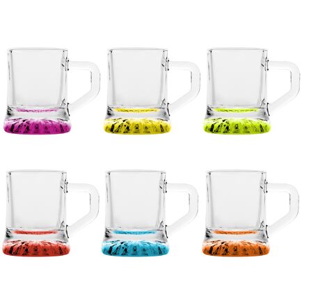 Kieliszki do wódki Kufelki 25 ml Kolorowe Dna 6 szt