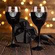 Kieliszki do wina z grawerem laserowym czarna nóżka 2szt 300ml - 2
