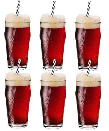 Zestaw 6 szklanek 6 rurek czarnych gratis