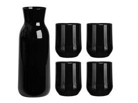 Zestaw Karafka Czarna + Szklanki czarne 4 szt