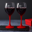 Kieliszki do wina z grawerem laserowym czerwona nóżka 2szt 300ml - 7