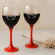 Kieliszki do wina z grawerem laserowym czerwona nóżka 2szt 300ml - 3
