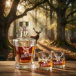 Karafka 850ml + 2 Szklanki do Whisky Grawer Prezent dla Myśliwego łowiectwo - 2