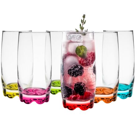 Szklanki do drinków Kolorowe Dna 350 ml 6 szt