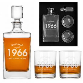 Karafka 850ml 2 Szklanki do Whisky Zestaw Grawer Prezent URODZINY Pudełko