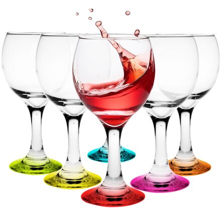 Kieliszek Wino 220ml Malowane Dno mix 6 szt