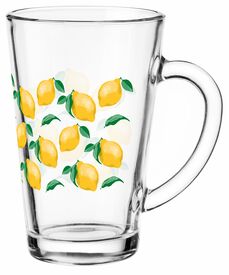 Kubek szklanka z uchem Iwo 300ml Cytryny Watercolor na herbatę sok