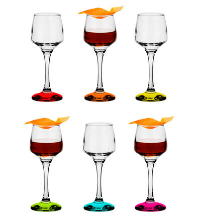 Kieliszek 75ml Malowane Dno Mix 6 szt