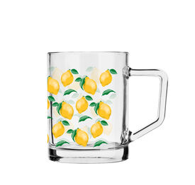 Kubek szklany 270ml wzór cytryny do kawy i herbaty zmywarka