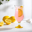 Kieliszki koktajlowe Dno żółte 6szt + łyżeczki - 5
