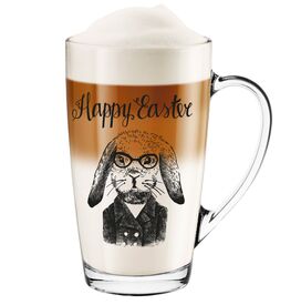Szklanka z uchem szklany Kubek Alex 400ml Happy Easter zajączek Wielkanoc