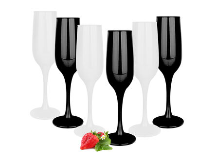 Kieliszki 200ml białe 3 szt + Kieliszki 200ml czarne 3 szt
