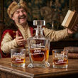 Karafka 850ml + 2 Szklanki Zestaw do Whisky Zabawny Grawer - 3