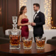 Karafka Whisky ROYAL 850ml + 2 Szklanki Grawer Prezent NA ROCZNICĘ ŚLUBU - 2