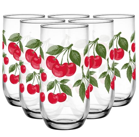 Szklanki Wysokie 400ml Wiśnie kpl6