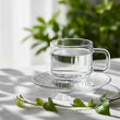 Elegancka Filiżanka Szklana ze Spodkiem Prezentowa 240ml Zmywarka Kawa Herbata - 5
