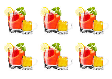 Zestaw kufelki 6 szt + szklanki niskie 6 szt