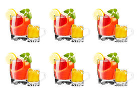 Zestaw kufelki 6 szt + szklanki niskie 6 szt