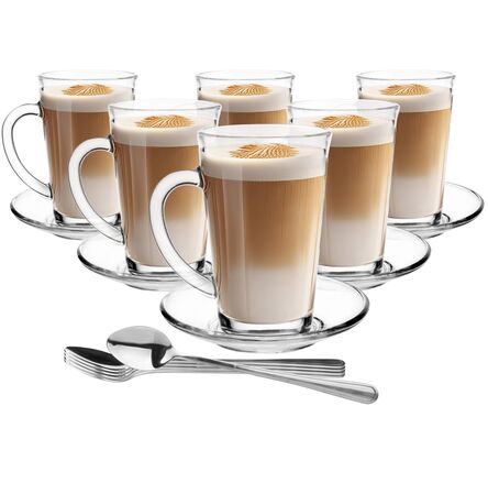 Kubki Iwo na kawę latte 6szt + spodki + Łyżeczki