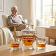 Zestaw Karafka 850ml + 2 Szklanki do Whisky Grawer Prezent na Emeryturę - 2