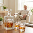 Zestaw Karafka 850ml + 2 Szklanki do Whisky Grawer Prezent na Emeryturę - 5