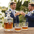 Zestaw Karafka 750ml 2 Szklanki do Whisky Grawer Prezent Świadek Pan Młody - 2